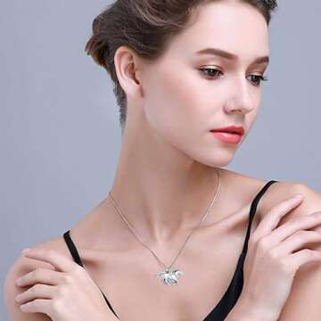 Minicremation Running Horse Shape Urn Pendant Cremation Ashes Jewelry Urn Necklace for Ashes Stainless Steel Funeral Keepsake Necklace(Silver)