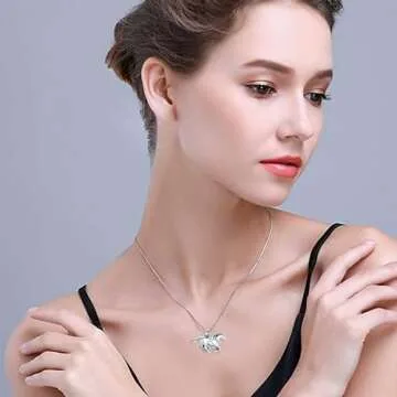 Minicremation Running Horse Shape Urn Pendant Cremation Ashes Jewelry Urn Necklace for Ashes Stainless Steel Funeral Keepsake Necklace(Silver)