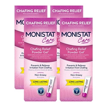 Monistat Chafing Relief Powder Gel - Non-Greasy Chafing Relief and Makeup Primer, 1.5 Oz, 4 Pack