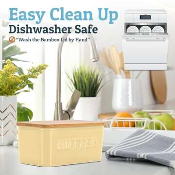 PriorityChef Large Butter Dish with Lid for Countertop, Ceramic Butter Container With Airtight Cover, Butter Keeper for Counter or Fridge, Butter Holder Storage, Khaki