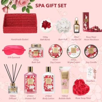 25Pcs Christmas Gifts for Women - Luxury Bath and Body Spa Gift Basket with Necklace | Relaxing Care...
