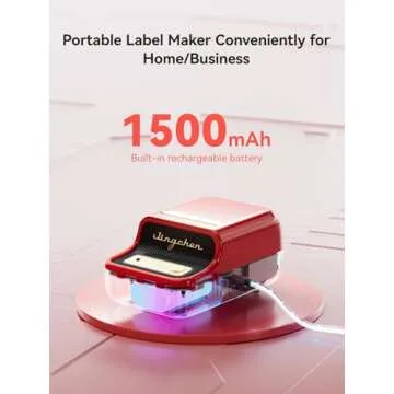 NIIMBOT B21 Inkless Label Maker, Mini Thermal Label Maker Compatible with iOS & Android, for Home Organization, Business, Barcode, QR Code, with 1 Pack 50x30mm White Label, Red