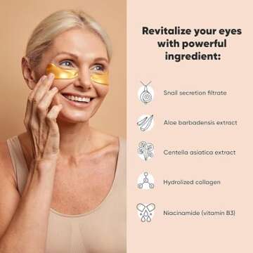 LE GUSHE Under Eye Patches - Gold Under Eye Masks for Dark Circles and Puffiness - With Collagen & Amino Acids - Gifts for Women - Bridesmaid Gifts (20 pairs)