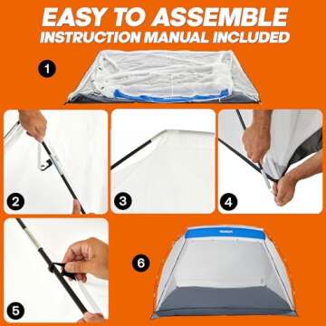 Portable Paint Tent (10x7x6 ft) Large Paint Booth with Built-in Floor, Mesh Screen, Windproof Hooks, and Storage Bag – Ideal for DIY Painting Projects