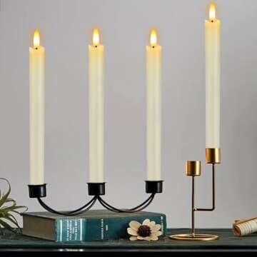 HINZER Flameless Taper Candles Set - Safety & Elegance