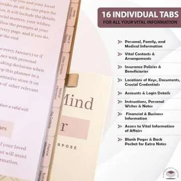 Planners with Purpose End of Life Planner - Guided Final Arrangements When I'm Gone Workbook Organizer Notebook for Beneficiary Info, Will Preparation, Last Wishes, Funeral Planning - Peace of Mind B5