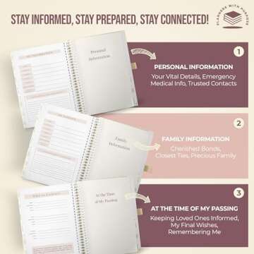 Planners with Purpose End of Life Planner - Guided Final Arrangements When I'm Gone Workbook Organizer Notebook for Beneficiary Info, Will Preparation, Last Wishes, Funeral Planning - Peace of Mind B5