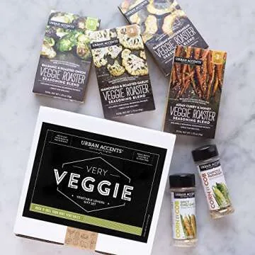 Urban Accents VERY VEGGIE, Ultimate Vegetable Spice and Roast Vegetable Seasoning Gift Set (Set of 6) - Culinary Seasoning Set for Vegetables- Perfect Gift for Weddings, Housewarmings or Any Occasion