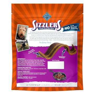 Blue Buffalo Sizzlers Natural Soft Dog Treats, Bacon-Style Soft-Moist Dog Treats with Real USA Pork,...