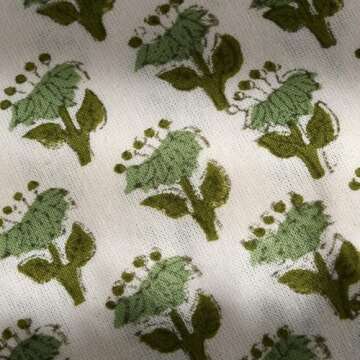 CPC 100% Cotton Throw Pillow Covers 18x18 Inch, Set of 2 Green Block Print Pattern Couch Pillow, Cute Boho Decorative Pillows for Living Room, Bedroom with Hidden Zipper- Emerald Green