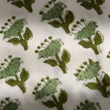 CPC 100% Cotton Throw Pillow Covers 18x18 Inch, Set of 2 Green Block Print Pattern Couch Pillow, Cute Boho Decorative Pillows for Living Room, Bedroom with Hidden Zipper- Emerald Green