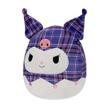 Squishmallows Original Sanrio 14-Inch Purple Plaid Kuromi Plush - Large Ultrasoft Official Jazwares ...
