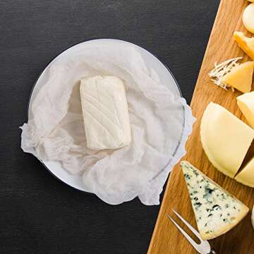 Sufaniq Cheese Cloths, Grade 100 (9 Sq Feet) 100% Pure Cotton Reusable Cheesecloth, Unbleached Ultra Fine Fabric, Cheesecloth for Straining, Premium Butter Muslin Cloth for Straining - 1 Sq Yard