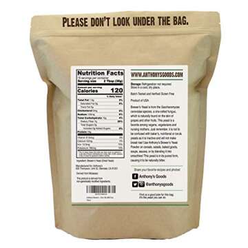 Anthony's Brewer's Yeast, 1lb, Made in USA, Gluten Free