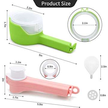 DEFORAGE 6 Pcs Bag Spout Clip,Bag Clips for Food,Snack Sealing Clips with Pour Spouts,Kitchen Chip B...