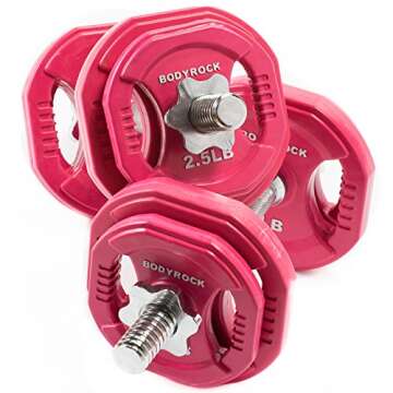 Dumbbells Set with 30lb Weight Plates: BodyRock Free Weights Home Gym Equipment - Dumbbell Sets with Two Solid Steel Threaded Dumbbell Handles and Collars, Four 5 lb Weights and Four 2.5 lb Weights