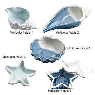 Linfye Starfish Jewelry Dish Tray Ceramic Jewelry Holder Ring Dish Trinket Tray Ceramics Tray Jewelry Dish Ocean Style Trinket Tray Dish Holder Earrings Candy Storage Holder Table Decoration Supplies