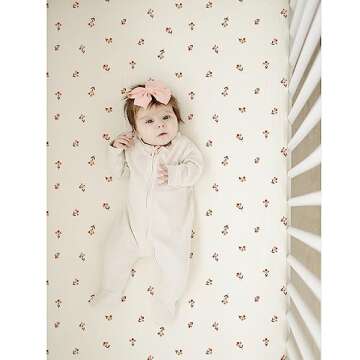 Konssy Muslin Crib Sheets 2 PCS 100% Cotton Baby Crib Sheets for Standard Crib Mattress (28"x 52"), Soft and Breathable for Boys, Girls (Brown, Berry)