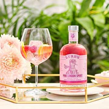 Lyre's Pink London Premium Non Alcoholic Spirits, Mocktails & Nonalcoholic Drinks, Pink Gin Style, 23.7 Fl Oz
