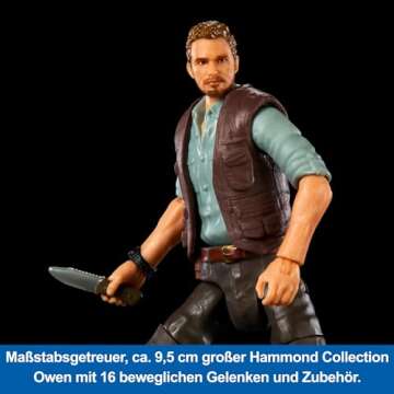 Mattel Jurassic World Hammond Collection Character Action Figure, Owen Grady Articulated Collectible Toy in 3.75-inch Scale