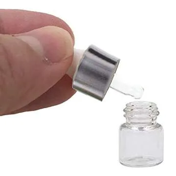 ConStore 50pcs Clear Glass Dropper Bottles for DIY