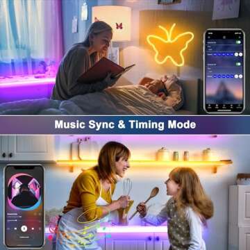 Cozylady RGB Neon LED Rope Lights, Waterproof Bluetooth APP Remote Control Music Sync Strip Lights, ...