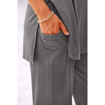 KIRUNDO Womens 2 Piece Outfits Casual Short Sleeve Oversized Tops Athleisure Sets Women Loose Wide Leg Pants Sets Tracksuit Post Partum Lounge Sets(Dark Grey, X-Large)