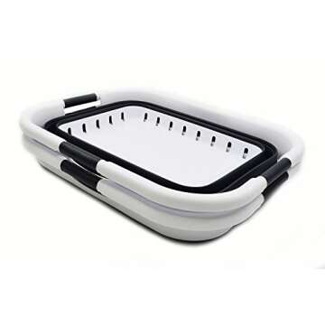 SAMMART 41L (10.8 gallon) Set of 2 Collapsible 3 Handled Plastic Laundry Basket-Foldable Pop Up Stor...