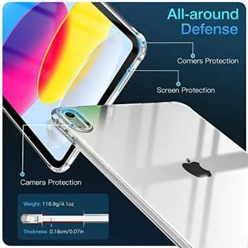 TiMOVO Case for iPad 10th Generation Clear, iPad 10 Case 2022 (10.9 inch), Slim & Light Weight TPU Protective Clear iPad Case with Raised Edge and Transparent Back, Clear