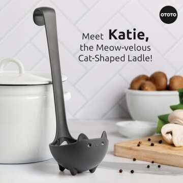 Bundle of 2!!! NEW!! Katie Cat Soup Ladle by OTOTO - Black Cat, Cooking Gifts, Gifts for Cat Lovers ...