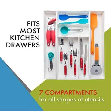 Expandable Silverware & Utensil Drawer Organizer Tray