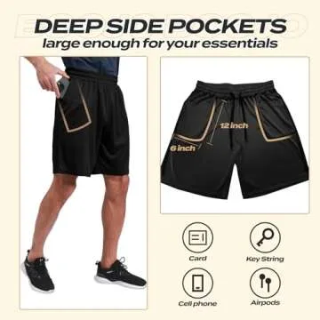 5 Pack Athletic Gym Men's Shorts for Quick Dry Sports