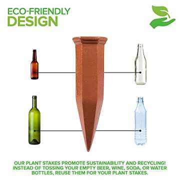 Self-Watering Terracotta Stakes - 6 Pack Automatic Plant Hydrators