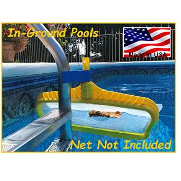 Leaf Bone - Leaf Net Skimmer Clip, In-Ground Swimming Pools and ONLY 1.9" Steel Ladder Handrails (Net Not Included), Leaf Rake Ladder Attachment