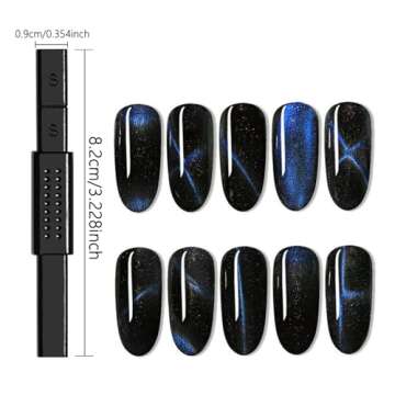 DANNEASY 8pcs Cat Eye Magnet for Nails Magnetic Gel Nail Polish Nail Magnets Wand Magnet Board Square Thickened Strong Nail Polish Magnet Nail Design Tools Acrylic Nail Art Accessories