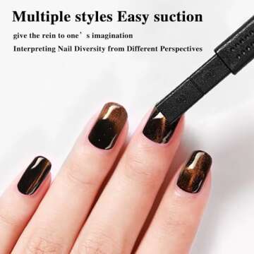 DANNEASY 8pcs Cat Eye Magnet for Nails Magnetic Gel Nail Polish Nail Magnets Wand Magnet Board Square Thickened Strong Nail Polish Magnet Nail Design Tools Acrylic Nail Art Accessories