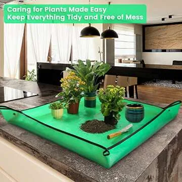 Onlysuki Extra Large Waterproof Potting Mat for Indoor Plant Transplanting and Mess Control, Table Top Potting Tray Repotting Mat Birthday Gifts for Plant Lovers Gardening Gifts for Women