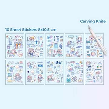 CUNCUN Cute Washi Tape Memo Pad Stickers Set, 10 Rolls Washi Masking Tape 10 Sheets Stickers 30 Sheet Memo Note for DIY Crafts, Gift Wrapping, Aesthetic Supplies, Planners, Bullet Journal