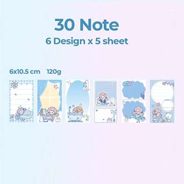 CUNCUN Cute Washi Tape Memo Pad Stickers Set, 10 Rolls Washi Masking Tape 10 Sheets Stickers 30 Sheet Memo Note for DIY Crafts, Gift Wrapping, Aesthetic Supplies, Planners, Bullet Journal