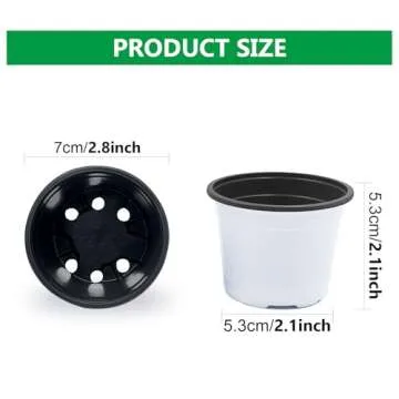 RooTrimmer Nursery Pots, 100 Pack 2.7 inch Plastic Plant Pots, Small Flower Pots for Succulents, Seedlings, Flowers, Transplanting（White）