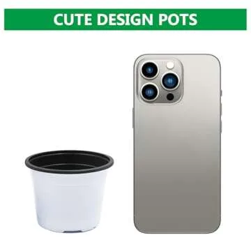 RooTrimmer Nursery Pots, 100 Pack 2.7 inch Plastic Plant Pots, Small Flower Pots for Succulents, Seedlings, Flowers, Transplanting（White）