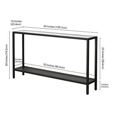 Henn&Hart 55" Console Table Blackened Bronze for Entryway