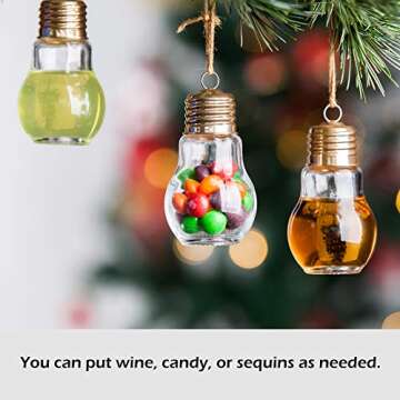 Mealivos 6 Pack Booze Filled Christmas Tree Ornaments Water Bottle Milk Juice Bulbs Cup