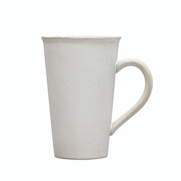 Creative Co-Op Tall Stoneware Mug with Matte White Reactive Glaze