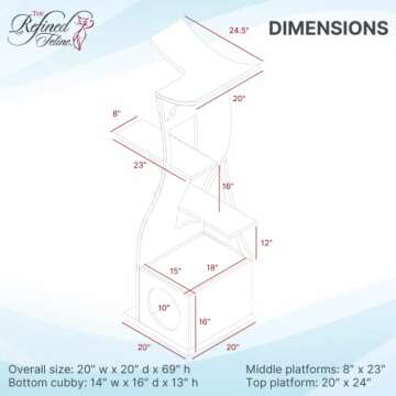 Stylish Modern Cat Tower - Refined Feline Lotus 69 Inches