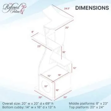 Stylish Modern Cat Tower - Refined Feline Lotus 69 Inches