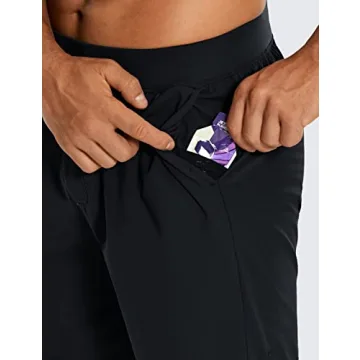 CRZ YOGA Men's 4-Way Stretch Workout Shorts - Stylish & Functional