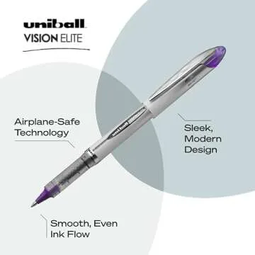 Uniball Vision Elite Rollerball Pens – Assorted Pack of 8