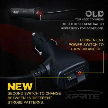 Xprite Amber Yellow 36 LED Rooftop Emergency Strobe Lights Mini Bar 16 Flashing Modes Warning Beacon Light w/Magnetic Base for Law Enforcement Hazard Vehicles Trucks Snow Plow Construction Cars