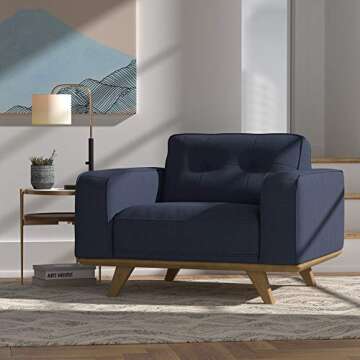 Rivet Bigelow Contemporary Modern Upholstered with Square Legs